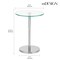 mDesign Metal/Glass Top Round Accent Side/End Drink Table Furniture